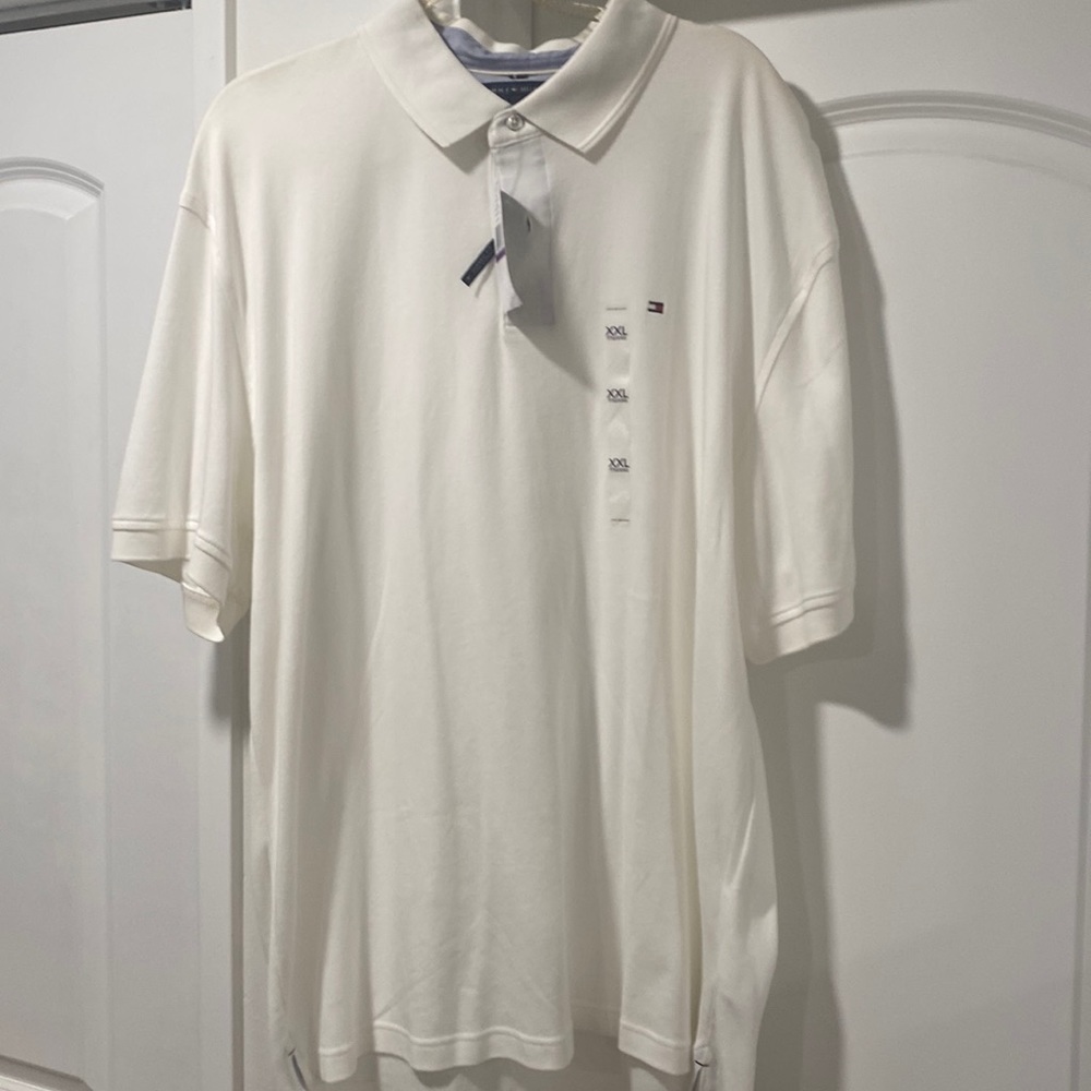 🆕Men’s Tommy Hilfiger basic white polo shirt. Size XXL. NWT